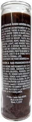 Generic Saint Francis Assisi Brown Pillar Candle