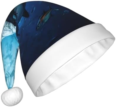 Personalized Santa Hat with Shark Print for Women