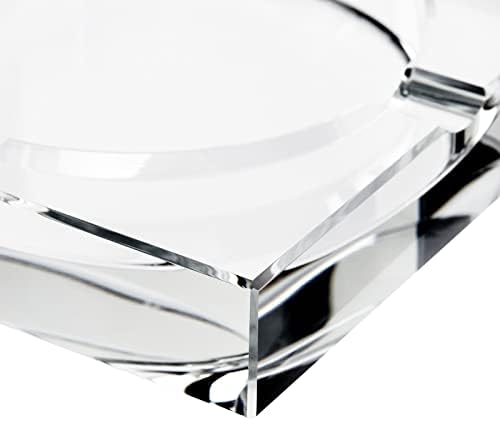 Juvale Glass Crystal Ashtray with 4 Slots for Cigars