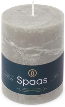 Spaas Rustic Pillar Candle 80-110mm 65h Light Grey