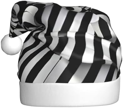 QINZHENG Zebra Print Santa Hat Personalized Velvet Plush Christmas Headwear