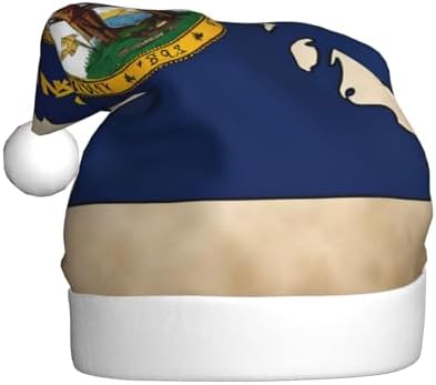 QINZHENG Abstract Minnesota Flag Santa Hat Velvet Plush Christmas Gift for Women