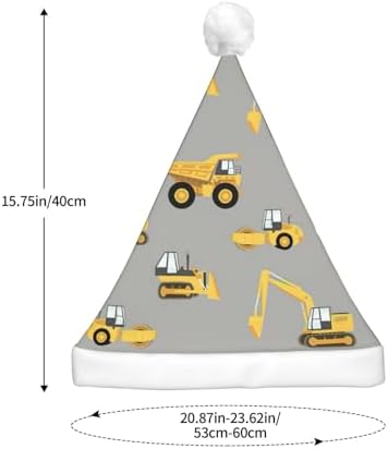 Construction Trucks Print Christmas Hat with LED Lights