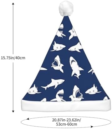 QinZheng Sea Fish Print LED Santa Hat for Adults Christmas Party