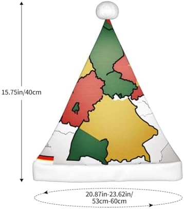 QINZHENG Abstract German Flag Santa Hat Velvet Plush Christmas Gift for Women