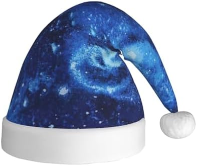 QinZheng Blue Universe Space Galaxy Santa Hat for Women