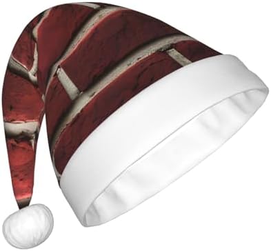 Personalized Santa Hat with Brick Red Stone Print