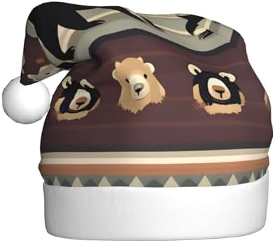 Personalized Santa Hat with Bear Print for Women