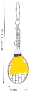 Cabilock 6pcs Mini Sports Pendant Keyring Badminton Bag Charm