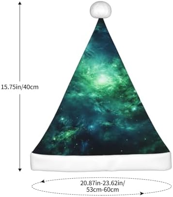Galaxy Green Print Personalized Santa Hat for Women