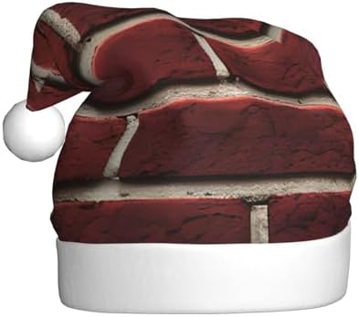 Personalized Santa Hat with Brick Red Stone Print