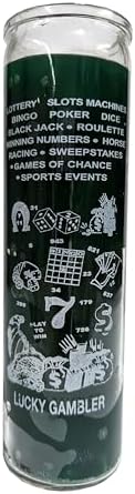 Generic Casino Lucky Gambler Green Pillar Candle 1