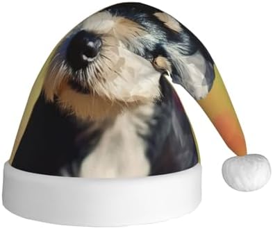 Dog2 Print Adult Christmas Santa Hat for Festive Party