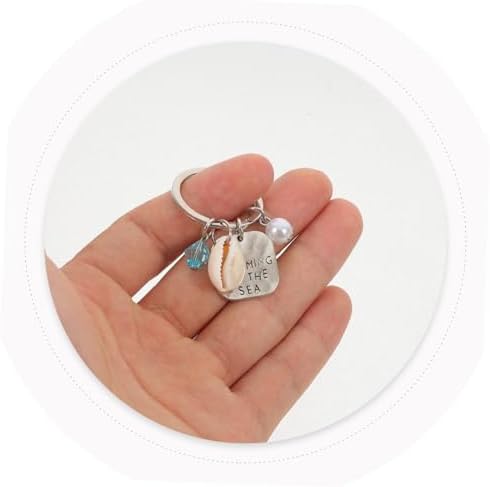 Ocean Themed Shell and Pearl Keychain Pendant