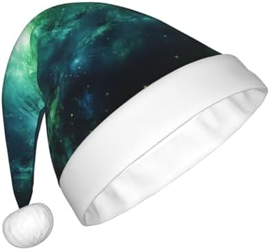 Galaxy Green Print Personalized Santa Hat for Women
