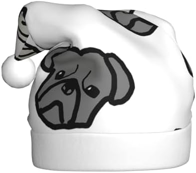 QINZHENG Personalized Santa Hat with Merican Dog Print