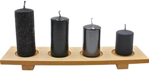 Tiered Advent Candles in Black 4 Sizes 5-10 cm High