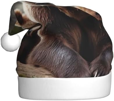Cherry Blossom Print Christmas Santa Hat for Adults