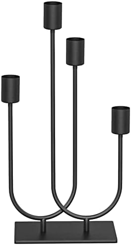 Smtyle Candelabra Fireplace Black Candlesticks Set of 4