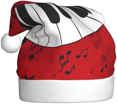 QINZHENG Music Note Santa Hat Velvet Plush Christmas Gift