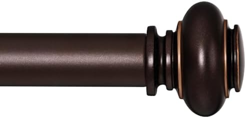 SIMEWIN Bronze Curtain Rods 28-48 Inches Adjustable Classic Finials