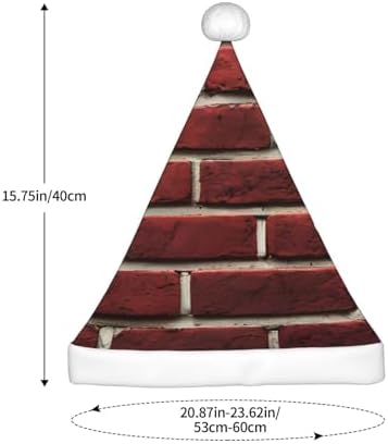 Personalized Santa Hat with Brick Red Stone Print