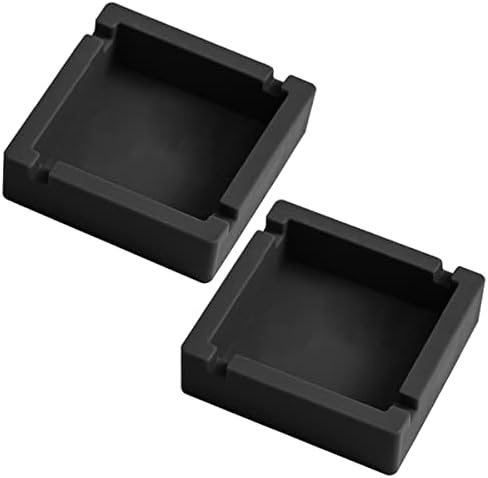 2Pcs Cigar Ashtray Silicone Unbreakable Big with Dual Rest