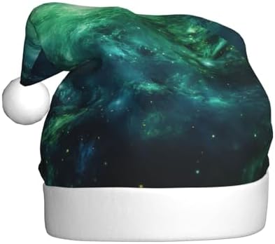 Galaxy Green Print Personalized Santa Hat for Women