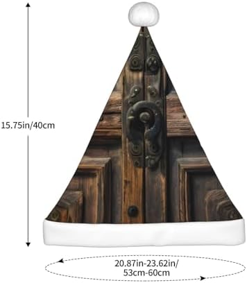 QINZHENG Rustic Antique Wooden Door Santa Hat