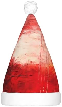 QINZHENG LED Christmas Santa Hat with Abstract Painting Print