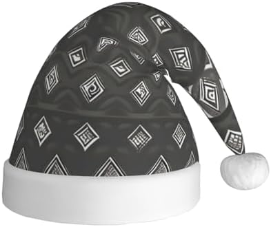 Classic Grey Tribal Santa Hat Set for Adults
