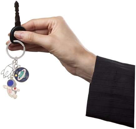 Cartoon Universe Keychain with Astronaut Design for Keys and Backpacks