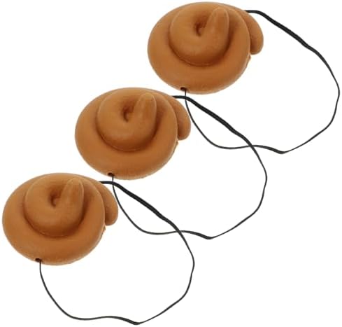 3pcs Simulation Poop Hat Prank Props for Adults and Kids