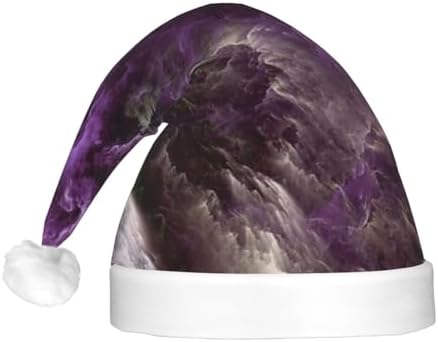 QINZHENG Purple Galaxy LED Santa Hat for Christmas Party