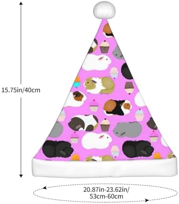 QinZheng Personalized Santa Hat with Guinea Pigs and Cupcakes Print