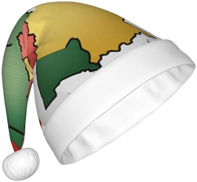 QINZHENG Abstract German Flag Santa Hat Velvet Plush Christmas Gift for Women