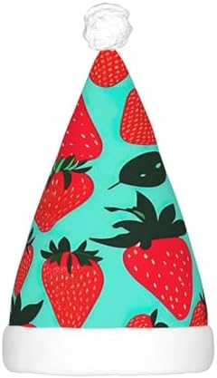 QINZHENG LED Light Up Strawberry Santa Hat for Adults Christmas Party Hat