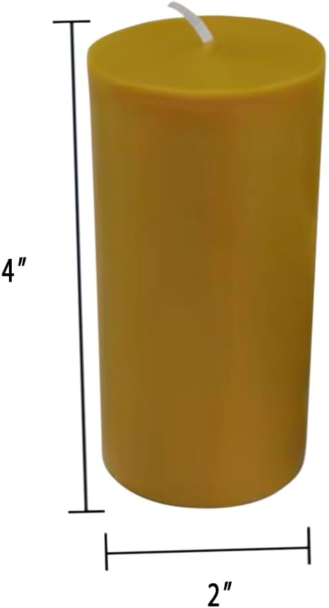 Set of Two 100 Beeswax Pillar Candles 2x4