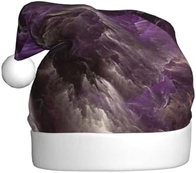 QINZHENG Purple Galaxy Print Santa Hat for Women