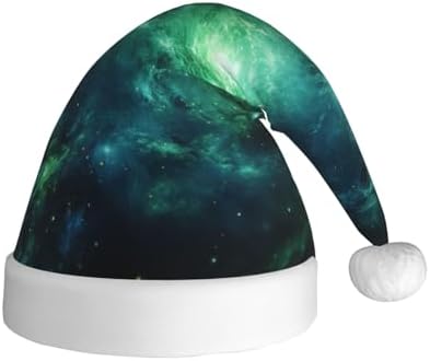 Galaxy Green Print Personalized Santa Hat for Women