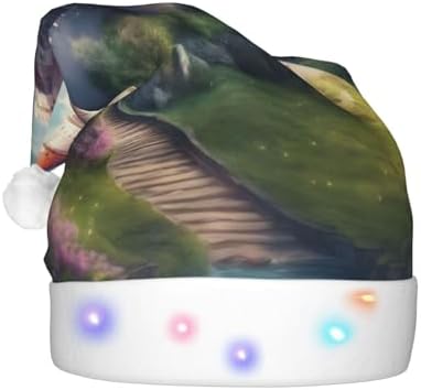 QINZHENG Magic Fairy Tale Castle Santa Hat with LED Lights