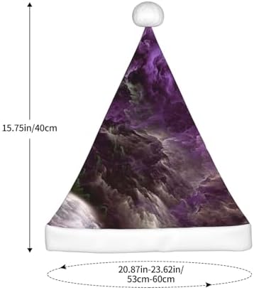 QINZHENG Purple Galaxy Print Santa Hat for Women