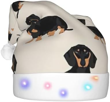 QINZHENG Dachshund Dog Halloween Santa Hat for Adults