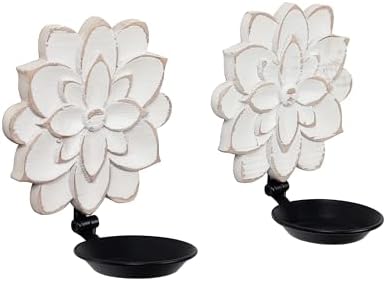 Farmhouse Candle Sconces Set of Two with Distressed Finish
