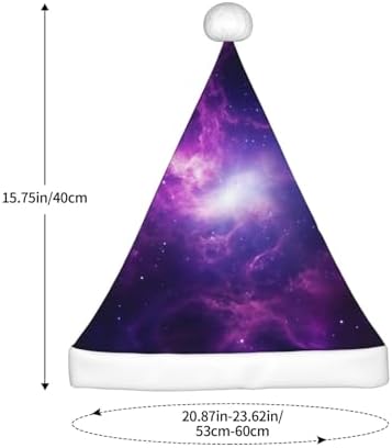 QINZHENG Sky Purple Santa Hat Personalized Christmas Headwear for Women