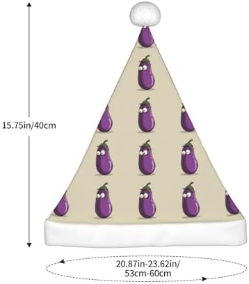QinZheng Cartoon Eggplant Santa Hat Christmas Gift for Women