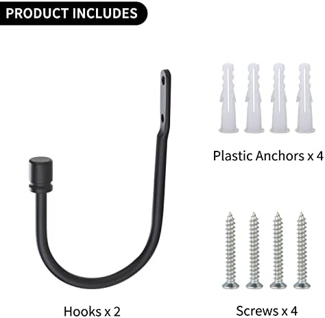 2 PCS Metal Curtain Holdbacks with Matte Black Finish