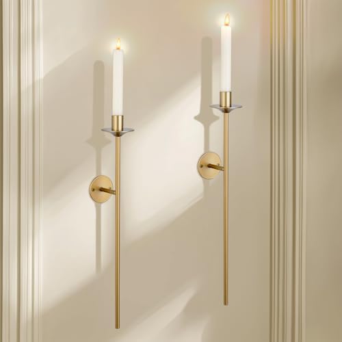 Sziqiqi Gold Wall Candle Sconces Set of 2