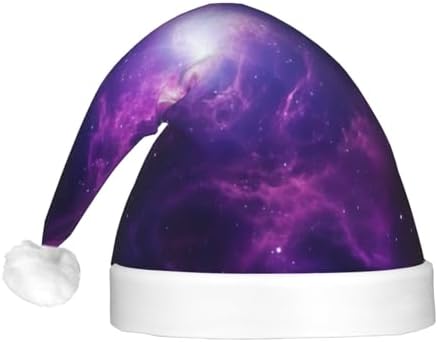 QinZheng LED Sky Purple Halloween Santa Hat for Adults
