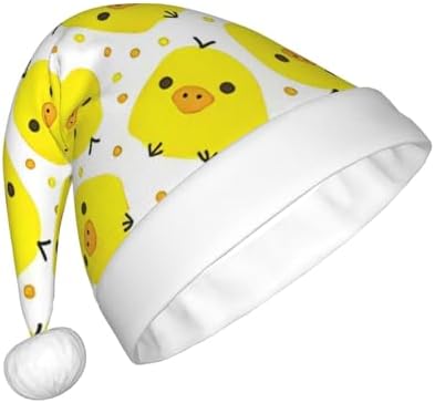 QINZHENG Personalized Santa Hat with Yellow Chicken Print